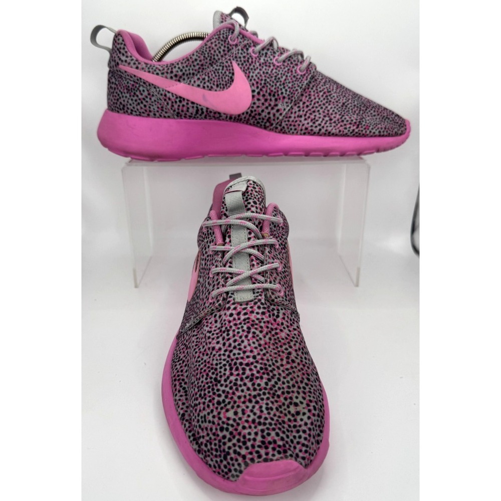 Nike Roshe Run Cheetah Print Sneakers Pink Gray US Size 10 599432-005